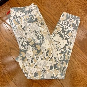 Spank Leggings [print, XL, tummy control, white, beige, teal, jegging]